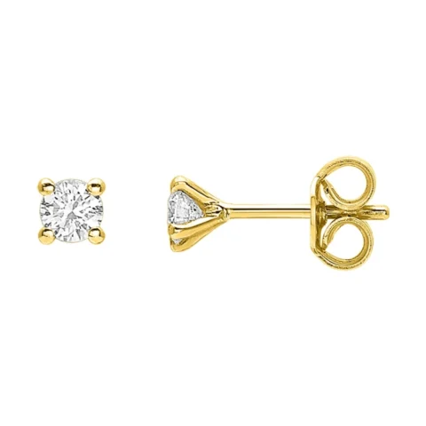 Boucles d'oreilles Or Jaune et Diamant 0.16ct