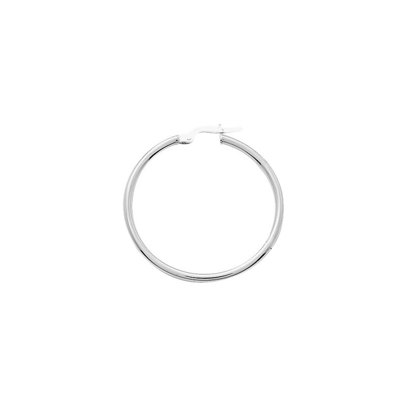 Créoles Or Gris 750/1000 Fil 2 mm Diamètre Intérieur 30mm
