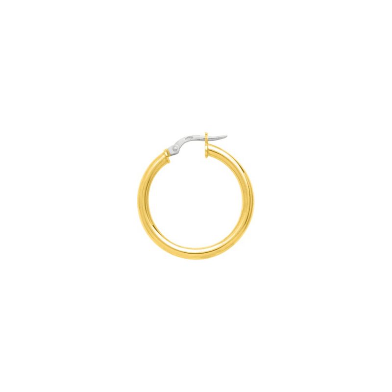 Créoles Or Jaune 750/1000 Fil 2,5mm Diamètre Intérieur 20 mm