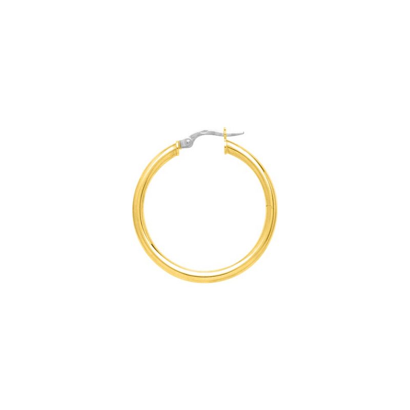 Créoles Or Jaune 750/1000 Fil 2,5 mm Diamètre 25 mm