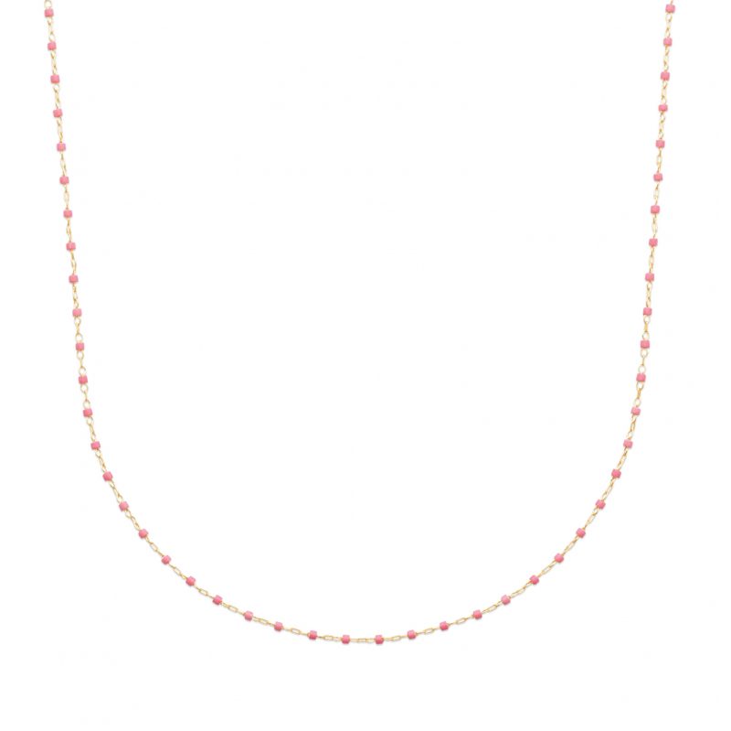 Collier Boho Plaqué or et Perles de Miyuki Roses
