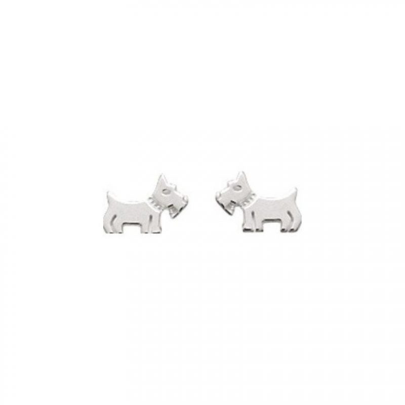 Boucles d'oreilles Argent 925/1000 Rhodié Chiens