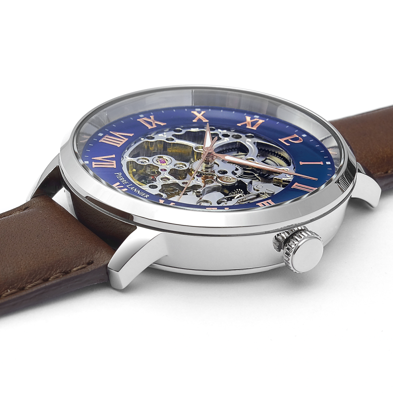 Montre Homme Pierre Lannier Automatique Acier Cuir Brun 322B164 – Image 2