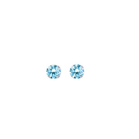 Boucles d'oreilles Argent 925/1000 et Oxydes Bleu Clair