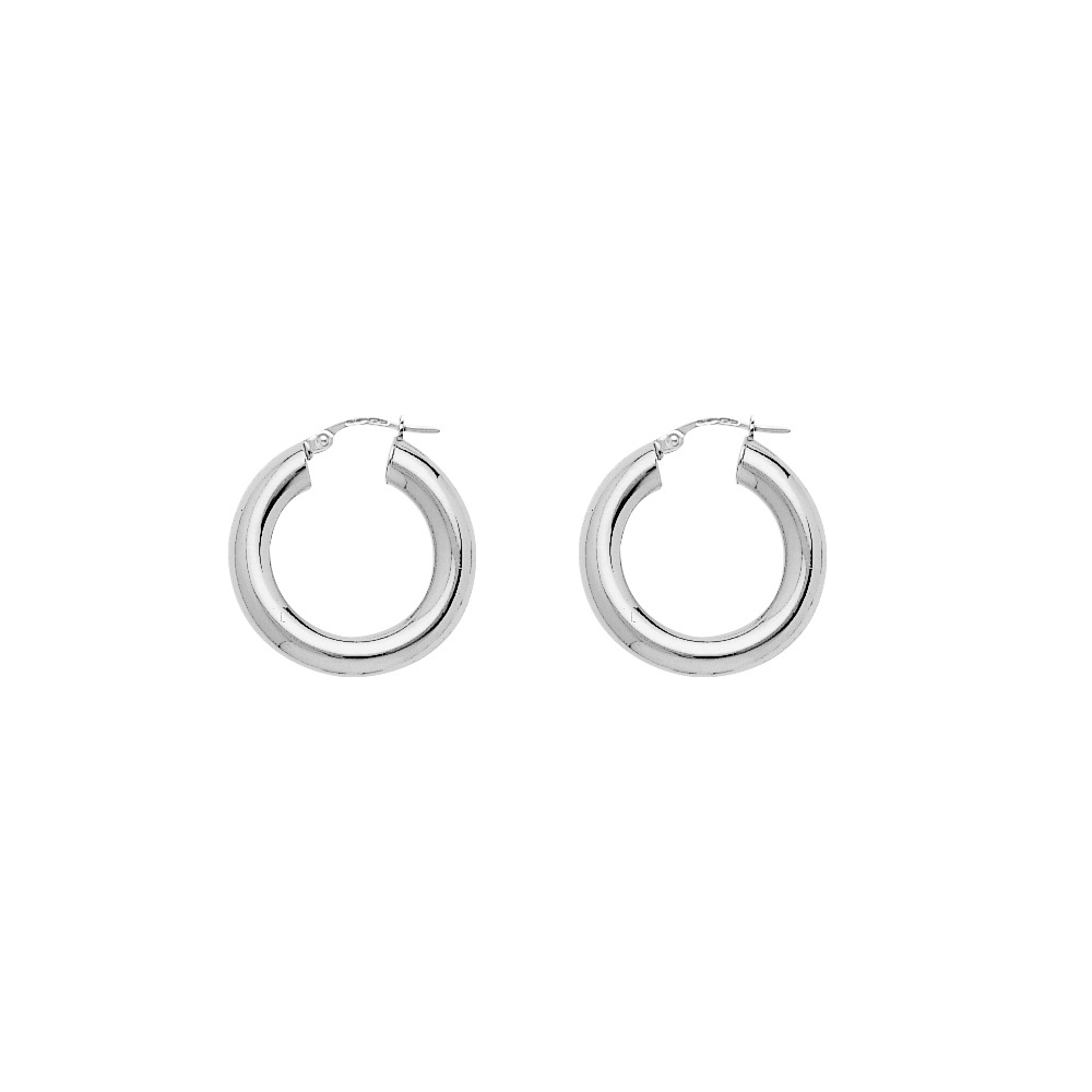 Créoles Argent Rhodié 925/1000 Fil 5mm Diamètre intérieur 15mm