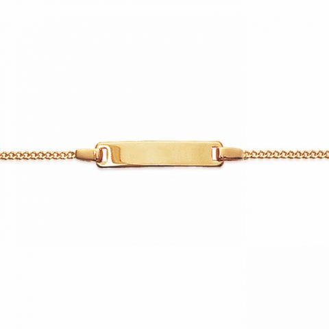 Bracelet Identité Plaqué Or Jaune Maille Gourmette 15cm