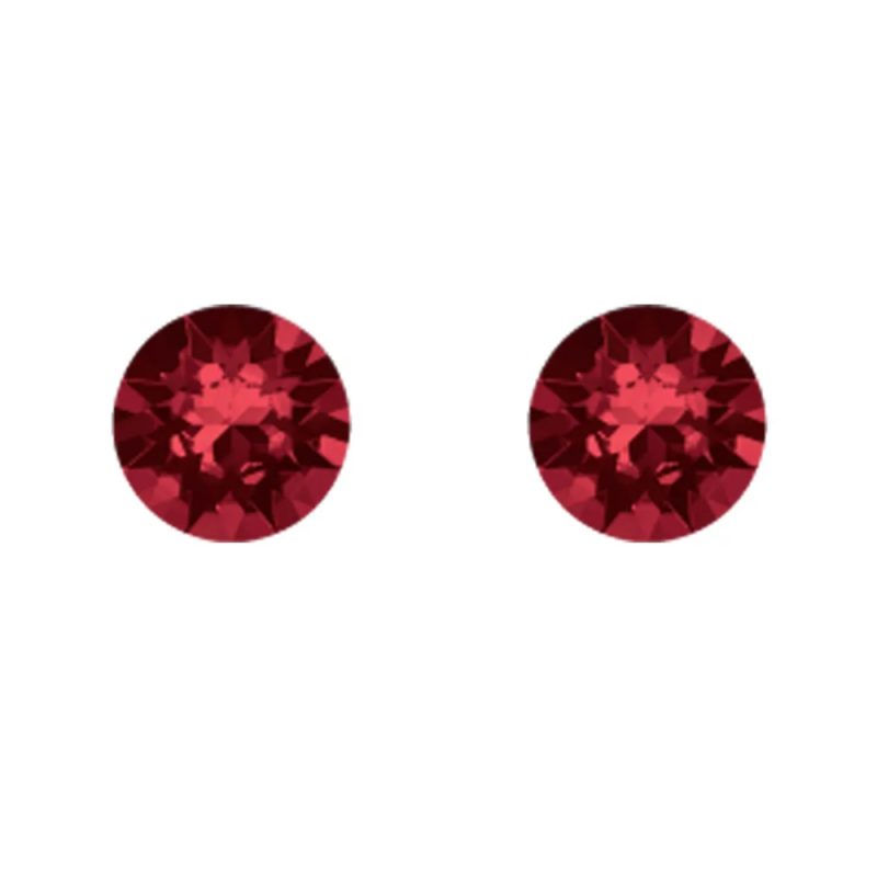 Boucles d'oreilles Argent 925/1000 Rhodié et Cristal Rouge