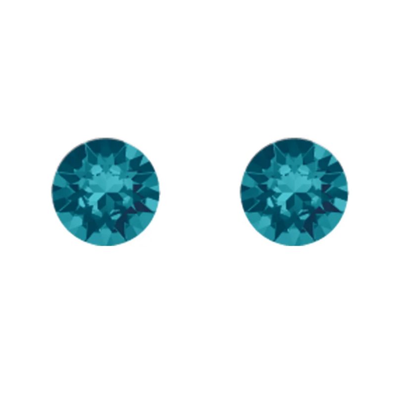 Boucles d'oreilles Argent 925/1000 Rhodié et Cristal Turquoise