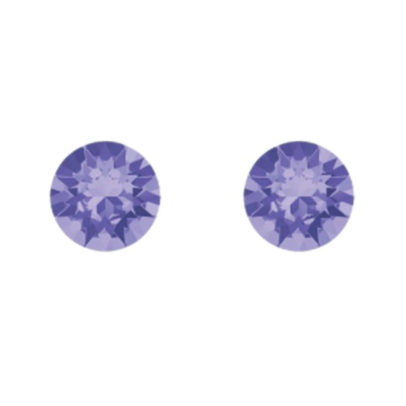 Boucles d'oreilles Argent 925/1000 Rhodié et Cristal Tanzanite