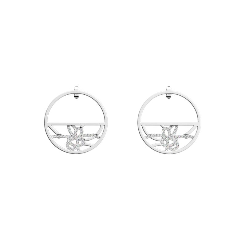 Boucles d'oreilles Les Georgettes Pétales Créoles Finition Argentée 30mm