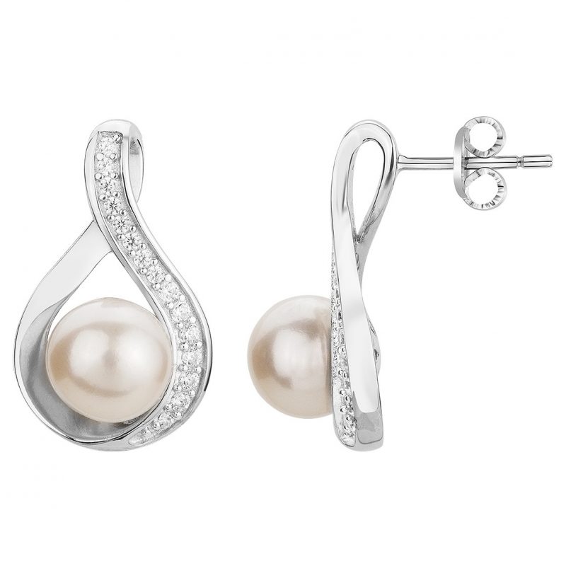 Boucles d'oreilles Argent Perles de Culture et Oxydes