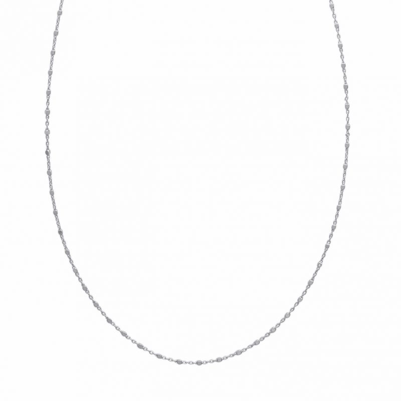 Chaine Argent 925/1000 Rhodié avec Motifs Carrés 1.3mm