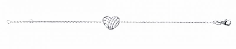 Bracelet Argent Rhodié 925/1000 Motif Coeur – Image 2