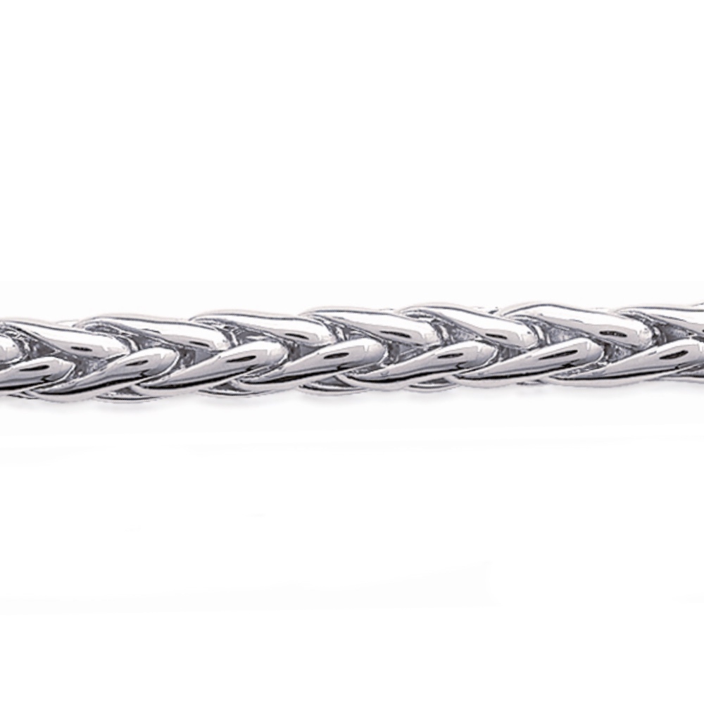 Bracelet Argent Rhodié 925/1000 Massif Maille Palmier Largeur 6mm