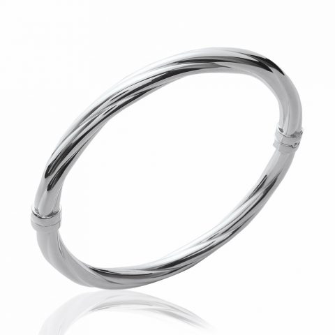 Bracelet Jonc Torsadé Argent 925/1000 Tube 7mm