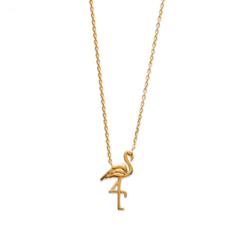 Collier Plaqué or Motif Flamant
