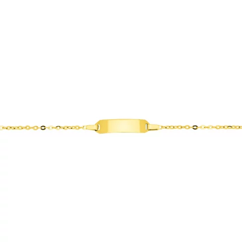 Bracelet identité Bébé Or jaune 750/1000 Maille Forçat Miroir 13 cm