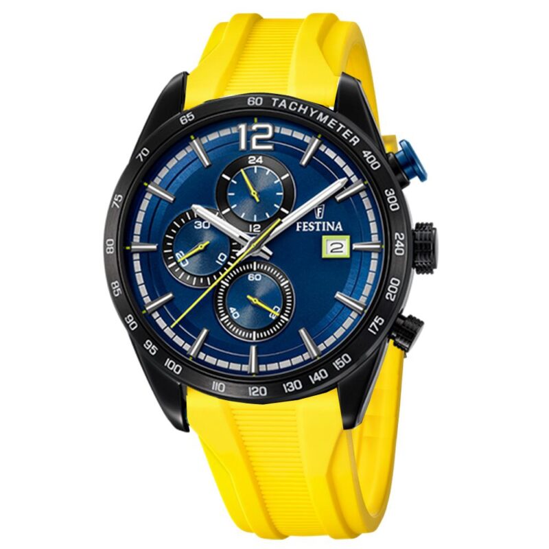 Montre Festina Homme Chronographe Fond Bleu et Jaune F20344