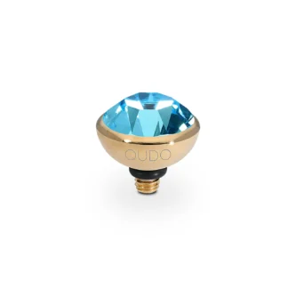 Tops Qudo Bottone 10 mm Acier Gold Cristal - Aquamarine