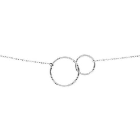 Collier double rond or gris