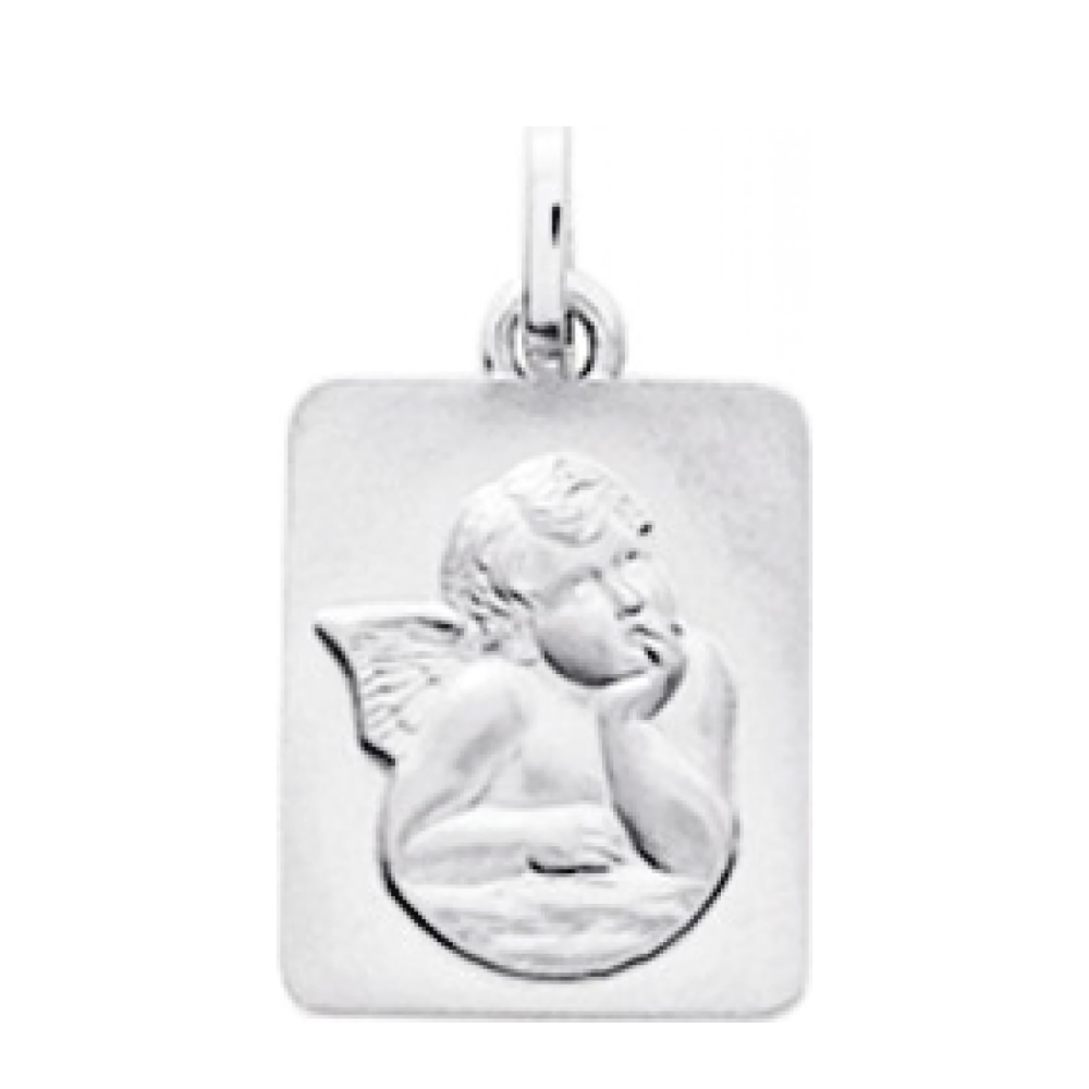 Médaille Ange de Raphaël Or Blanc 750/1000