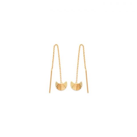 Boucles d'oreilles Assi Plaqué or 750 Pendantes Demi-Lune