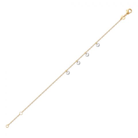 Bracelet Plaqué or 750 et Oxydes Blancs