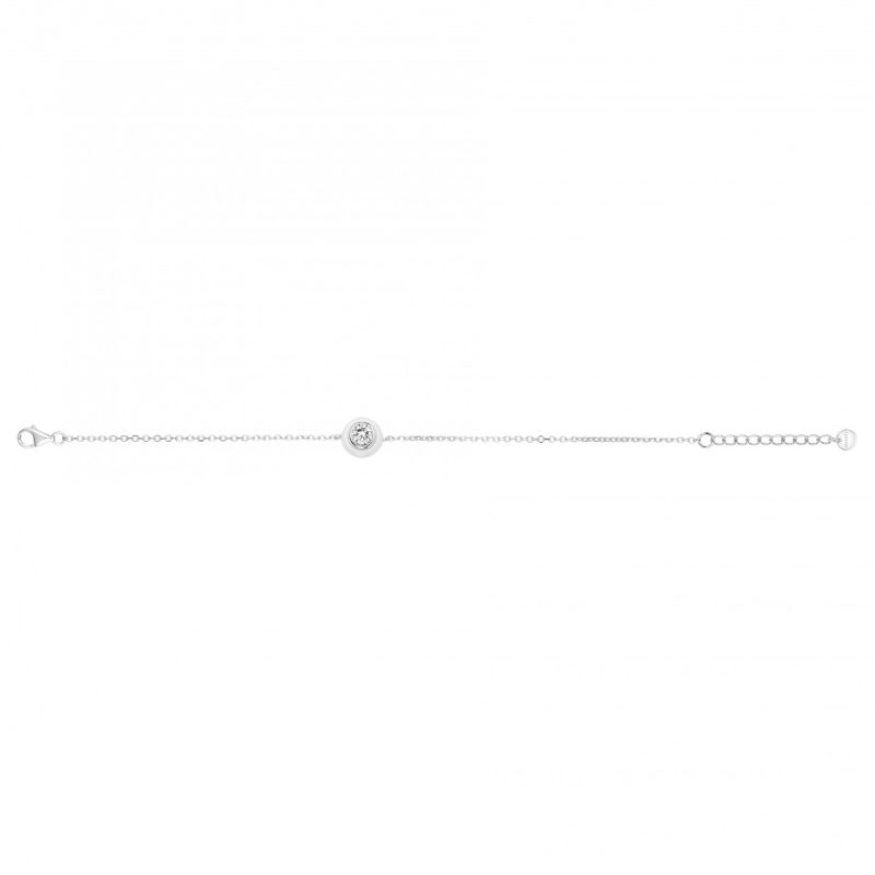 Bracelet Argent 925/1000 Cercle Céramique Blanche Oxydes