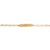 Bracelet Identité Bébé Plaqué Or avec Plaque Rectangle Maille Figaro 15 cm
