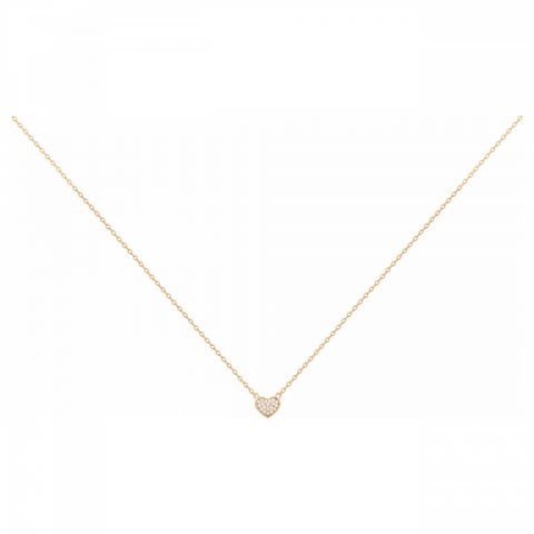 Collier Plaqué Or  Coeur Pavage Oxydes