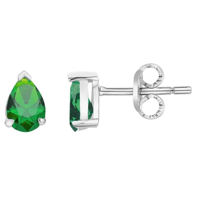 Boucles d'oreilles Argent 925/1000 et Pierre Verte
