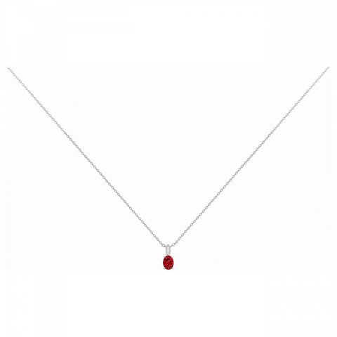 Collier Argent 925/1000 Spinelle Rouge et Oxydes