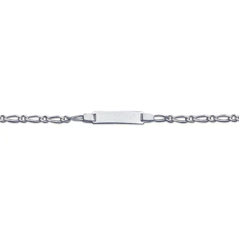 Gourmette Identité Bébé Argent 925/1000 Rhodié Maille Figaro 16 cm