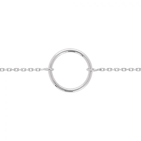 Bracelet Or Blanc 750/1000 Motif Rond Cercle