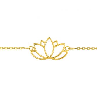 Bracelet Or Jaune 750/1000 Fleur de Lotus
