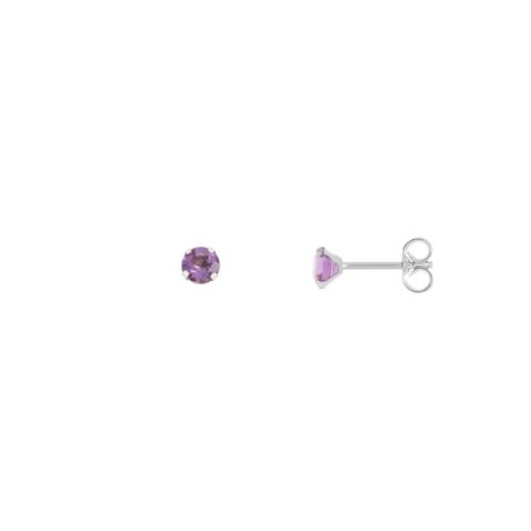 Boucles d'oreilles Or Blanc 750/1000 et Améthyste