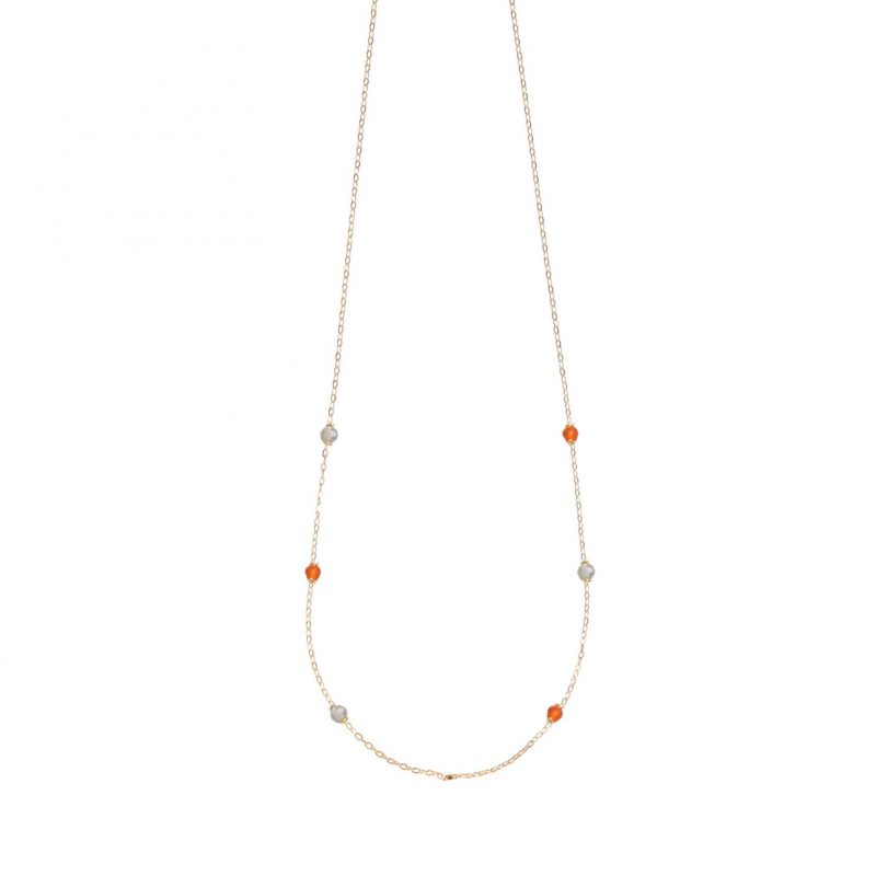 Collier or jaune 750/1000 et Pierres Naturelles