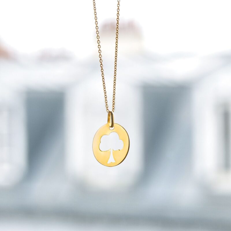 Pendentif Augis Or Jaune 750/1000 rond Arbre de Vie 14 mm – Image 3