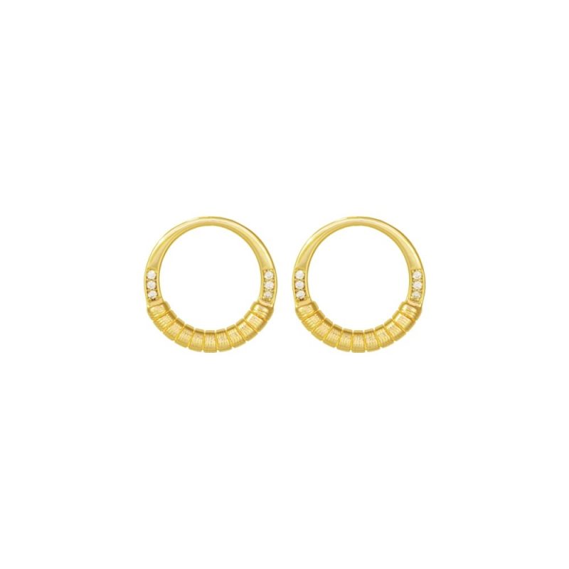 Boucles d'oreilles Saunier Vannerie Plaqué Or et oxydes