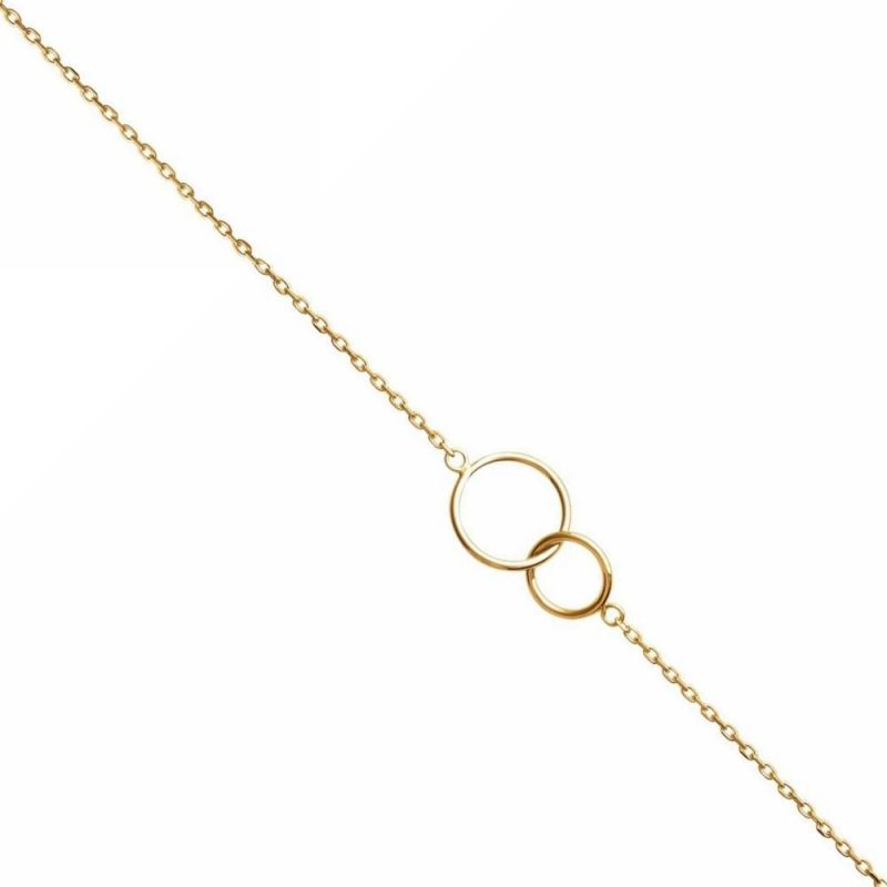 Bracelet Plaqué or Jaune Double Cercle