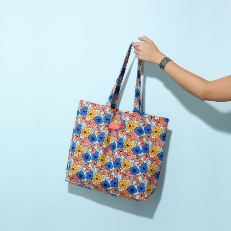 Tote bag Les Georgettes Fleurs Multicouleurs