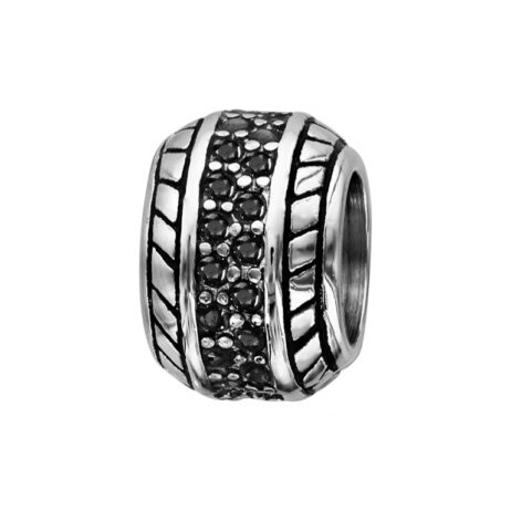 Charms Thabora Homme Acier Boule Empierrée Oxydes Noirs