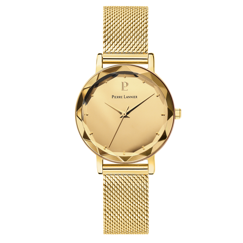 Montre Femme Pierre Lannier Multiples Bracelet Acier Doré Milanais 025P548