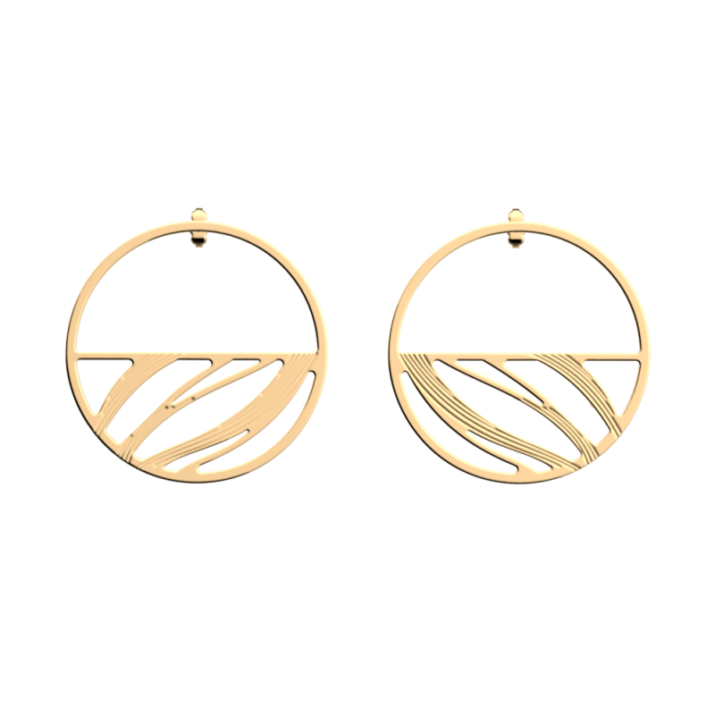 Boucles d'oreilles Les Georgettes Vibrations Créoles Finition Dorée 43mm