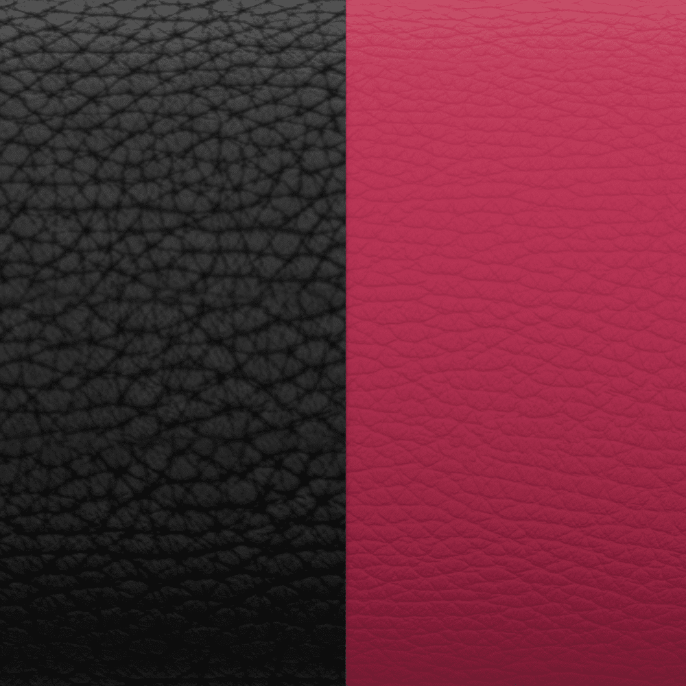 Cuirs 43mm Boucles d'oreilles Les Georgettes - Noir Grainé / Magenta