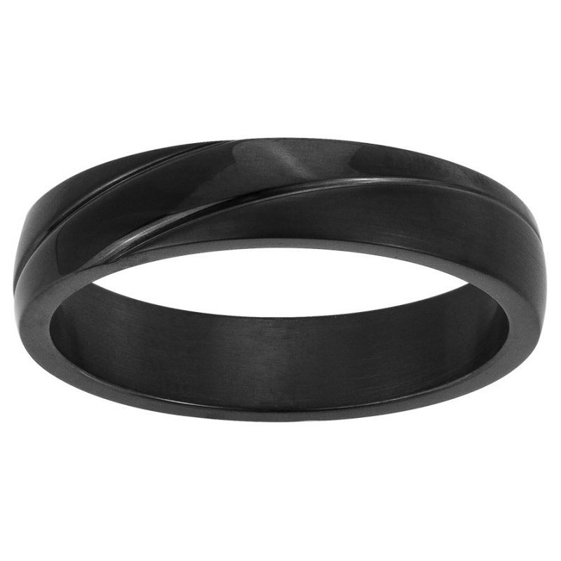 Bague Homme Acier Noir IPN