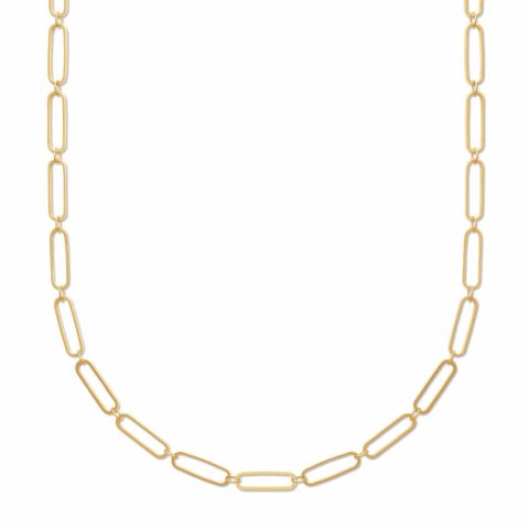 Collier Maille Vénitienne Claire Allongée Plaqué Or Jaune – 45cm