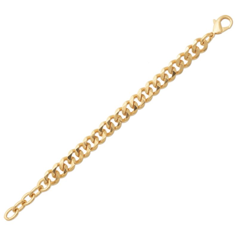 Bracelet Maille Gourmette Plaqué Or Jaune 10mm