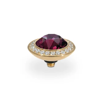 Tops Qudo Tondo Deluxe 13 mm Acier Gold Cristal - Amethyst
