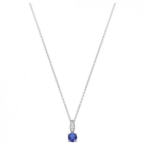 Collier Argent 925/1000 Spinelle Bleue et Oxydes